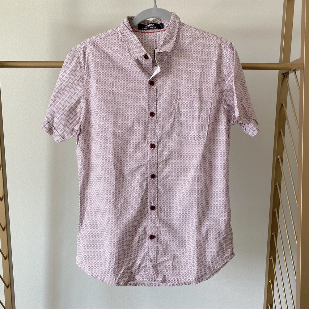 EGO Burgundy Printed Button-Up